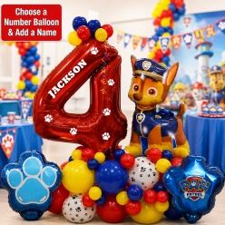 Paw Patrol Chase 6FT Airfill Personalized Age Balloon Column Kit